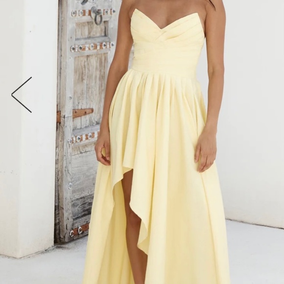 Hello molly WISE TALES STRAPLESS MAXI DRESS YELLOW, bridesmaid dress - Picture 1 of 7